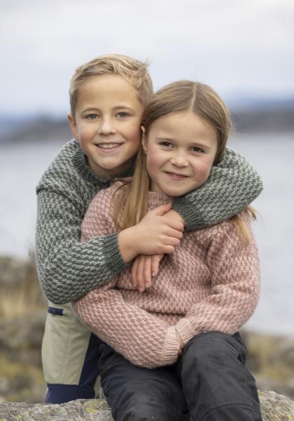 "Himling" Genser - Viking Design 2525-5B Kit - 2-12 År - Viking Eco Highland Wool