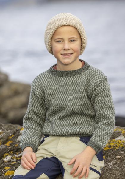 "Himling" Genser - Viking Design 2525-5A Kit - 2-12 År - Viking Eco Highland Wool