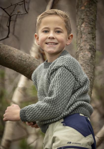 "Himling" Genser - Viking Design 2525-5A Kit - 2-12 År - Viking Eco Highland Wool