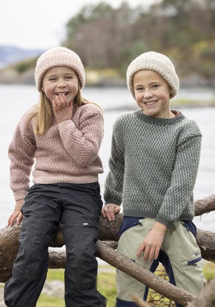 "Himling" Genser - Viking Design 2525-5A Kit - 2-12 År - Viking Eco Highland Wool