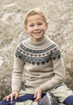 "Fjellbris" Genser - Viking Design 2525-1B Kit - 2-12 År - Viking Eco Highland Wool