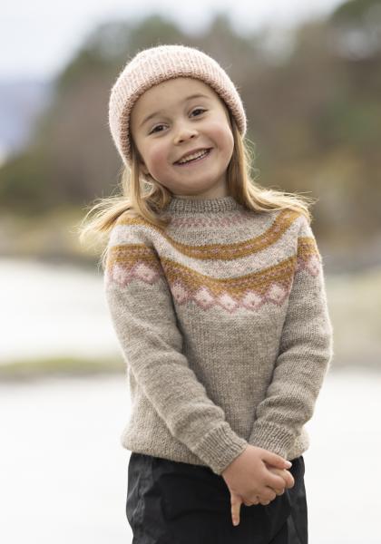 "Fjellbris" Genser - Viking Design 2525-1A Kit - 2-12 År - Viking Eco Highland Wool