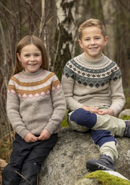 "Fjellbris" Genser - Viking Design 2525-1A Kit - 2-12 År - Viking Eco Highland Wool