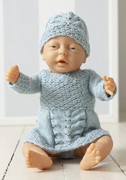 Julie dockklänning, mössa och trosa - Viking Design 2607-11 Kit -  baby born - Viking Alpaca Liten Storm