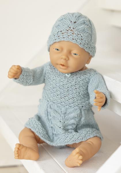 Julie dockklänning, mössa och trosa - Viking Design 2607-11 Kit -  baby born - Viking Alpaca Liten Storm
