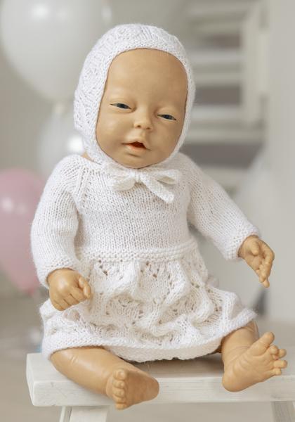 Lotus dockklänning - Viking Design 2607-3 Kit -  baby born - Viking Alpaca Liten Storm
